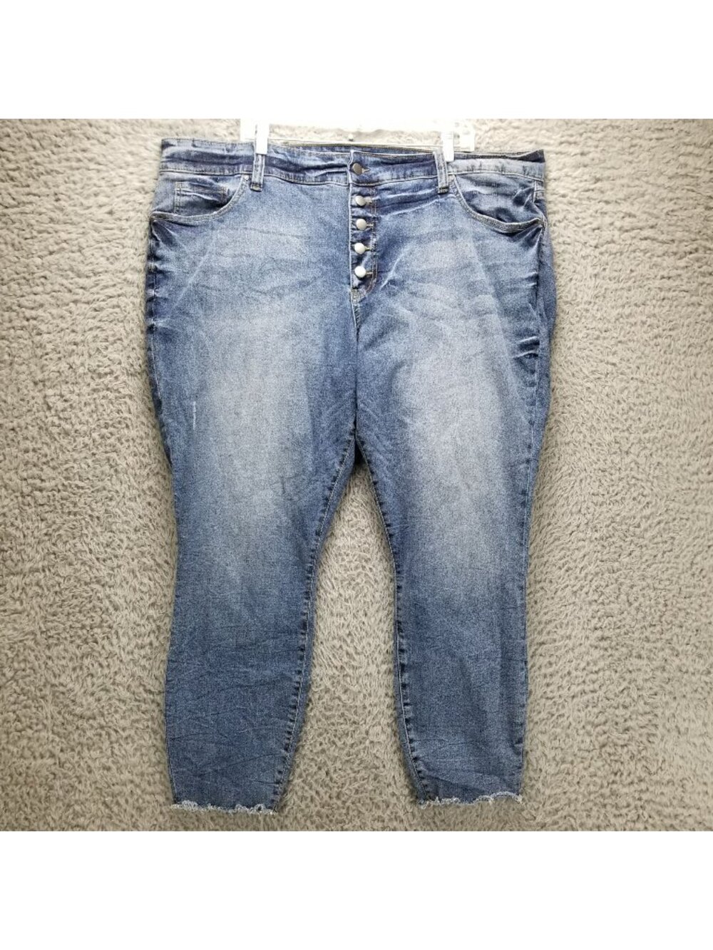 Kut From The Kloth Jeans Womens 24W Blue Donna Button Fly Ankle Skinny *Read*